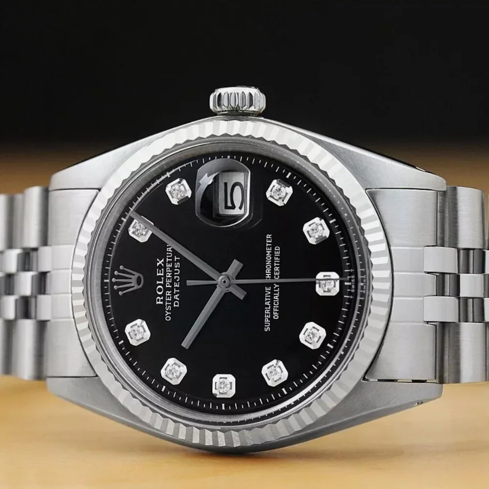 Mens Rolex Datejust 18k Gold Steel Watch W/ Box